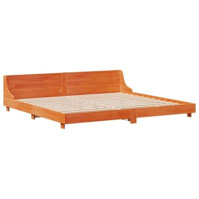 Bedframe zonder matras massief grenenhout wasbruin 180x200 cm