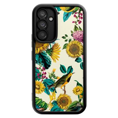 Samsung Galaxy A54 zwarte case - Sunflowers