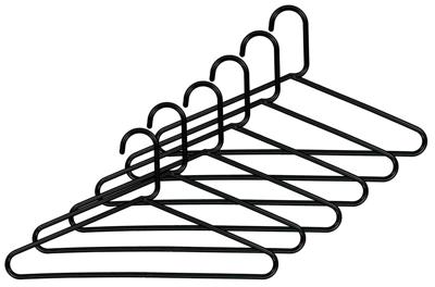 HEMA Kledinghangers kunststof zwart - 6 stuks (zwart)