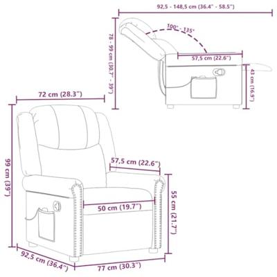 Massagestoel verstelbaar glanzend kunstleer bruin