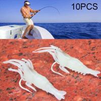 10 stuks 4cm vissen zachte kunstmatige garnalen Bait lokt Popper Poper Baits met haak - thumbnail
