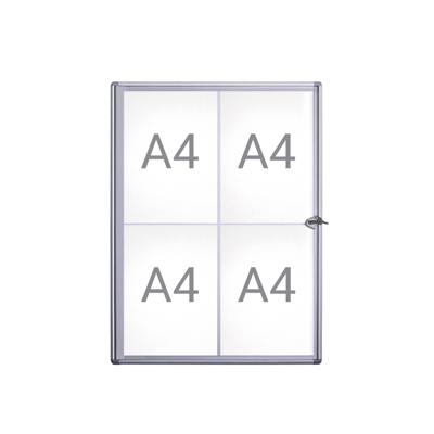 Binnenvitrine wand MAULextraslim whiteboard 4xA4 met slot Binnenvitrine wand MAULextraslim whiteboard 4xA4 met slot