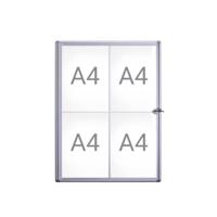 Binnenvitrine wand MAULextraslim whiteboard 4xA4 met slot - thumbnail