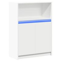 Dressoir met LED 72x34x100 cm bewerkt hout wit - thumbnail