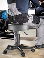 Monzana Bureaustoel - draaistoel - kruk met gestoffeerde zitting in grijs - thumbnail