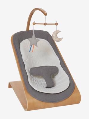 Houten ligstoel met natuurlijke schommeling vertbaudet Babyrythm natuurlijk/grijs