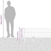 VidaXL Hek met paal grijs 0,4 x 10 m staal en pvc - thumbnail