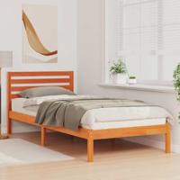 Bedframe met hoofdeinde Wasbruin 90 x 210 cm Massief grenenhout - thumbnail