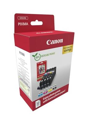 Canon Inktcartridge CLI-526 Origineel Combipack Zwart, Cyaan, Magenta, Geel 4540B019 - thumbnail