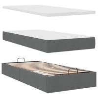 Ottoman bed met matras 100x200cm stof donkergrijs - thumbnail
