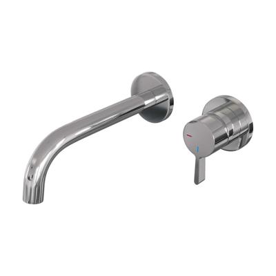 Inbouw Wastafelmengkraan Brauer Chrome Edition Coldstart Gebogen Uitloop Halfronde Hendel Rechts Chroom Met Rozetten