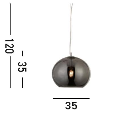 Searchlight HanglampBalls Ø 35cm chroom met smoke glas - 1635SM