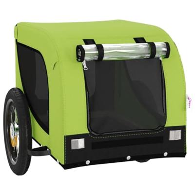 Hondenfietstrailer oxford stof en ijzer groen en zwart - thumbnail