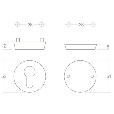 SKG3 veiligheid-rozet rond bu/profielcilindergat bi/blind RVS SKG3 veiligheid-rozet rond bu/profielcilindergat bi/blind RVS