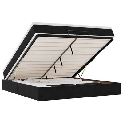 Ottoman bed met matras 160x200cm fluweel zwart