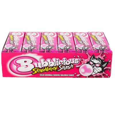Bubblicious - Strawberry splash - 18x 5 stuks