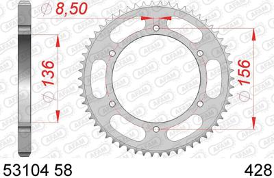 AFAM Chain wheel 428 58z steel silver
