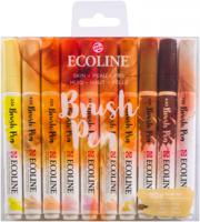 Brushpen talens ecoline set 10 stuks huid - thumbnail