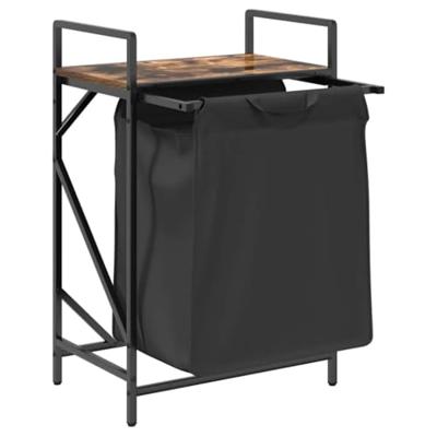 VidaXL Wasmand 1 vak met plank gerookt eikenkleurig VidaXL Wasmand 1 vak met plank gerookt eikenkleurig