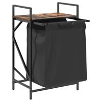 Wasmand 1 vak met plank gerookt eikenkleurig - thumbnail