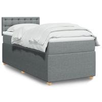 Boxspring met matras stof lichtgrijs 90x190 cm - thumbnail
