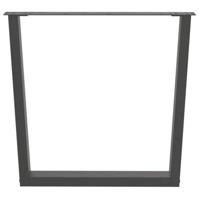 Eettafelpoten 2 st V-vormig 80x(72-73,3) cm staal antraciet