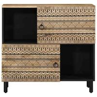 Dressoir 80x33,5x75 cm massief ruw mangohout - thumbnail