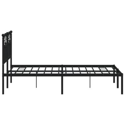 Bedframe met hoofdbord metaal zwart 120x200 cm