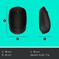 Logitech B170 OEM Muis Radiografisch Infrarood Zwart 3 Toetsen 1000 dpi Geïntegreerd scrollwiel - thumbnail