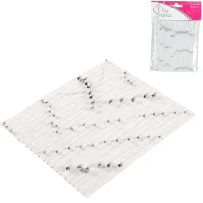 Miss France parelslinger zilverkleurig 5 meter | 48 stuks