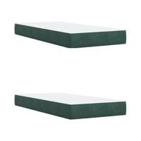 Boxspring met matras fluweel donkergroen 200x200 cm - thumbnail