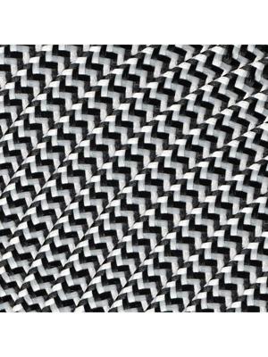 Strijkijzersnoer 3-aderig per meter zig-zag zwart/wit