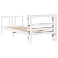 Bedframe met hoofdeinde zonder matras 90x200 cm wit - thumbnail