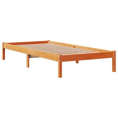 Bedframe met hoofdbord massief grenenhout wasbruin 100x200 cm Bedframe met hoofdbord massief grenenhout wasbruin 100x200 cm