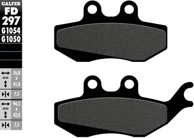 GALFER remblokken "fd297" brake pad fd297 g1054 organic standard