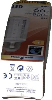 LightMe LM85361 LED-lamp Energielabel F (A - G) E27 Staaf 8 W = 60 W Neutraalwit (Ø x h) 40 mm x 112 mm Niet dimbaar 1 stuk(s)