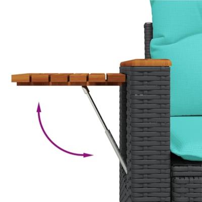 6-delige Loungeset met kussens poly rattan zwart 6-delige Loungeset met kussens poly rattan zwart