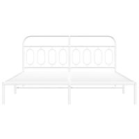 Bedframe met hoofdbord metaal wit 180x200 cm - thumbnail