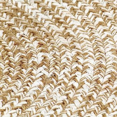 Vloerkleed handgemaakt 150 cm jute wit en naturel - thumbnail