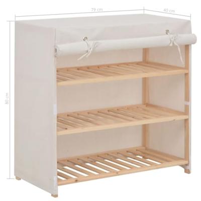 VidaXL Schoenenkast met hoes 79x40x80 cm stof wit VidaXL Schoenenkast met hoes 79x40x80 cm stof wit
