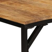 Eettafel 140x70x75 cm massief hout ruw mangohout - thumbnail