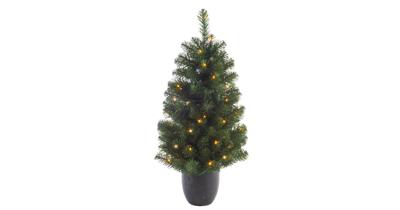 Everlands Kunstkerstboom in pot LED 120cm groen