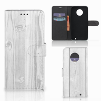 Motorola Moto G6 Plus Book Style Case White Wood - thumbnail