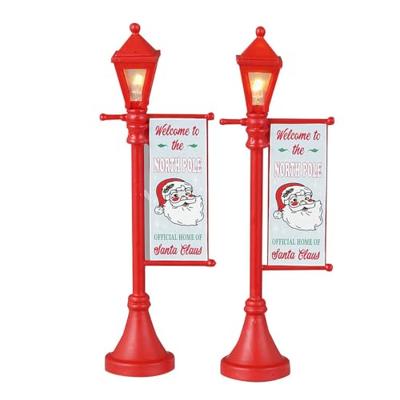 North Pole Lamppost Set Of 2 B/O (4.5V) Kersthuisje LEMAX - Lemax