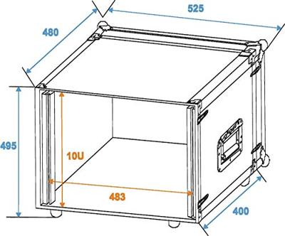 Roadinger Effect Rack CO DD 19 inch flightcase 10HE 380mm diep - thumbnail