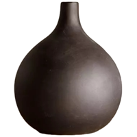 Vaas zwart / bruin - vaas Ebony - vaas keramiek - thumbnail