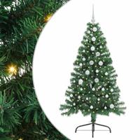 VidaXL Kunstmatig voorverlicht kerstboom met 150 led groen 150 cm pvc - thumbnail