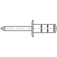 TOOLCRAFT TO-5380539 Popnagel 3.2 mm RVS 1000 stuk(s) - thumbnail