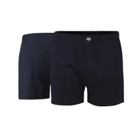 2-pak wijde heren boxershorts - Fox packet 2260 - Blauwe katoenen losse heren boxershorts - thumbnail