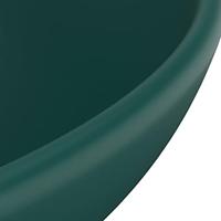 Wastafel rond 32,5x14 cm keramiek mat donkergroen - thumbnail